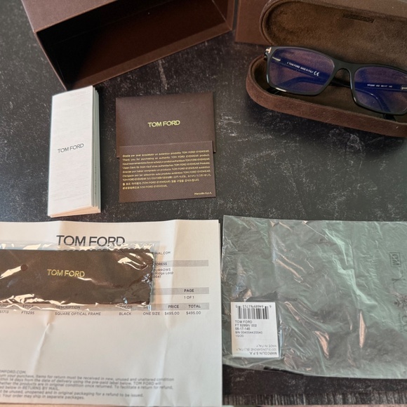 Tom Ford TF5295 002 Black Eyeglasses 56-17-145 Authenticity Card Like New Unisex - Picture 10 of 16